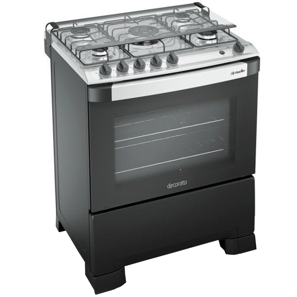 Fogão Mueller 5 Bocas Decorato G3 Automático Mesa de Inox Tripla Chama